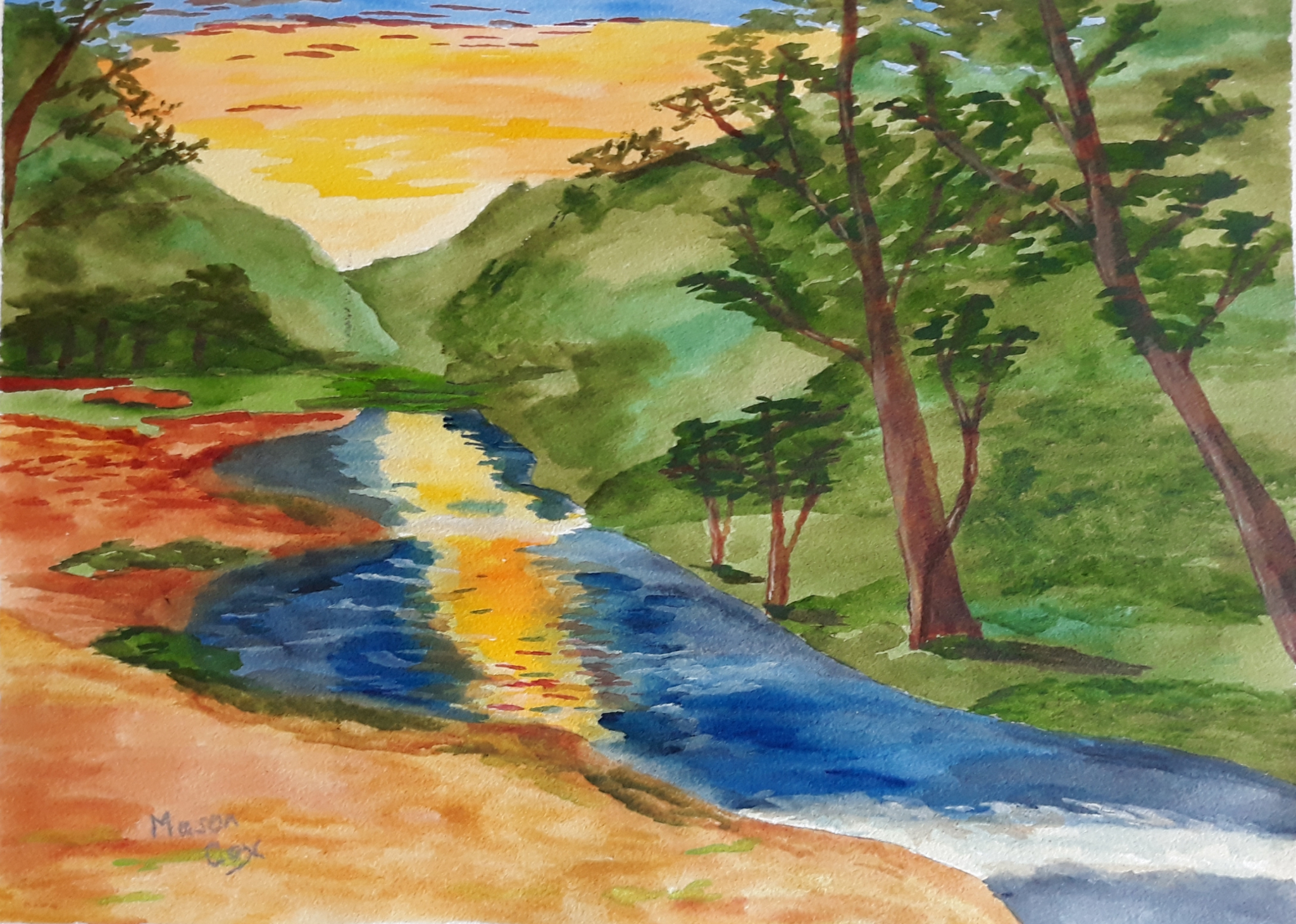 Click here to view Sunset 0n the River by Mason Cox